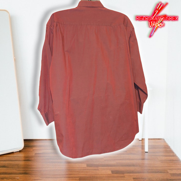 Vintage Croft & Barrow Sirencore Vamp Iridescent Oxblood Red Button Up Shirt, XL - Picture 3 of 7